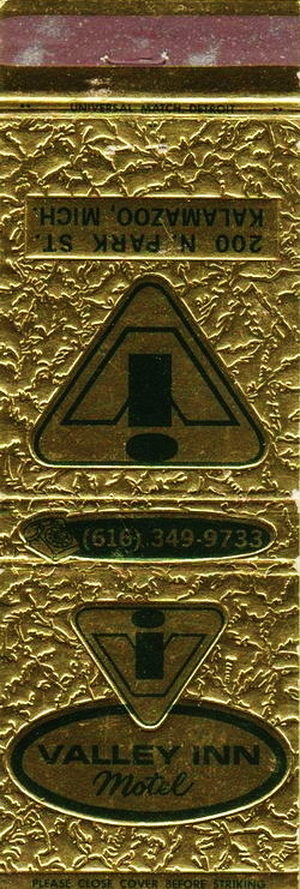 Kalamazoo Inn (Valley Inn Motel) - Matchbook (newer photo)